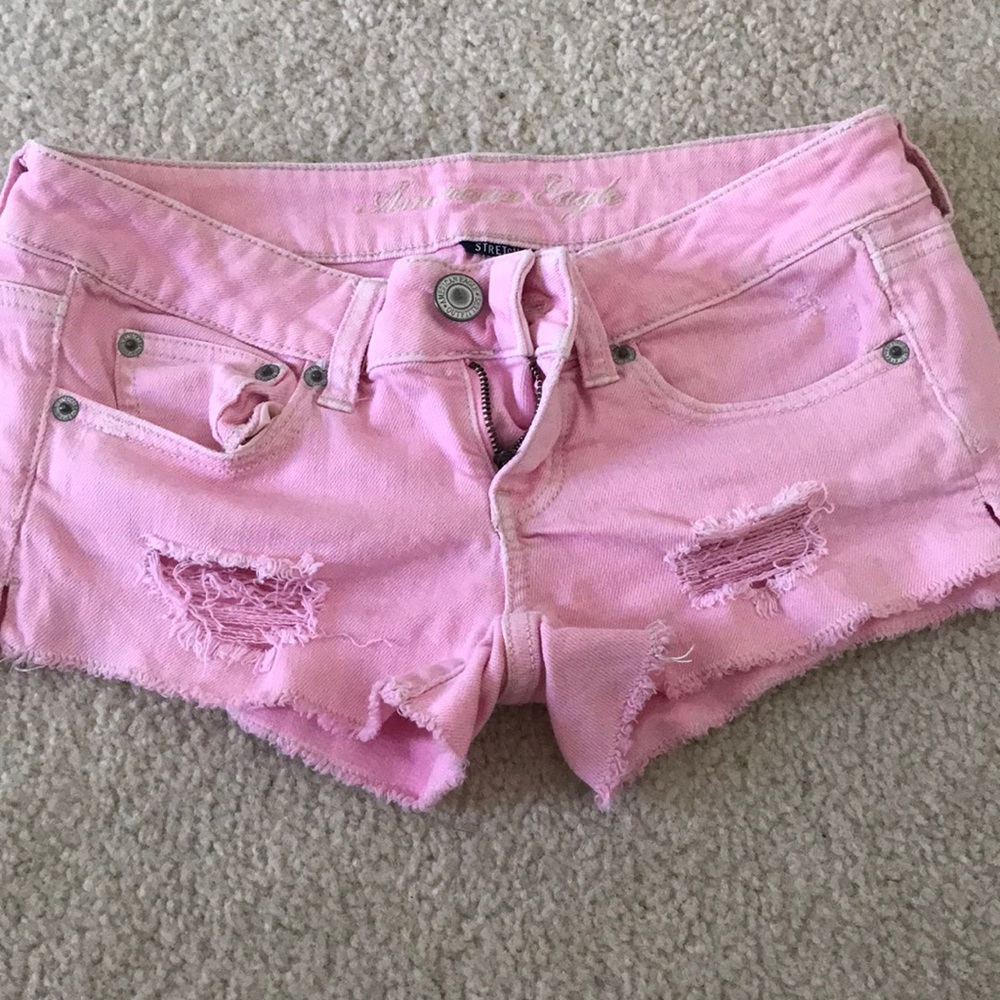 Pink jean shorts